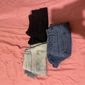 Stylish Denim and Black Jean shorts
